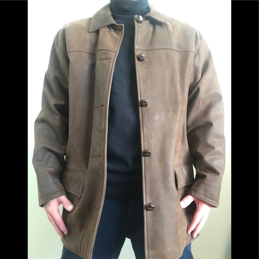 Leather Car Coat Jacket